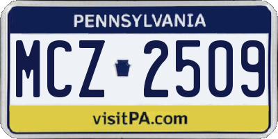 PA license plate MCZ2509