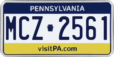 PA license plate MCZ2561