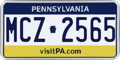 PA license plate MCZ2565