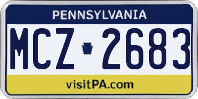 PA license plate MCZ2683
