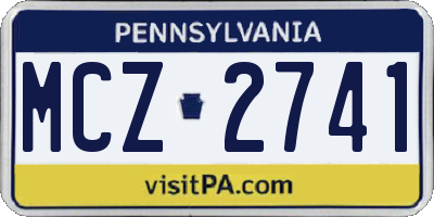 PA license plate MCZ2741