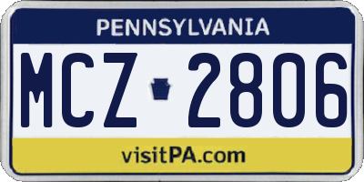 PA license plate MCZ2806