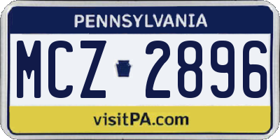 PA license plate MCZ2896