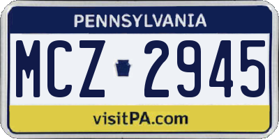 PA license plate MCZ2945