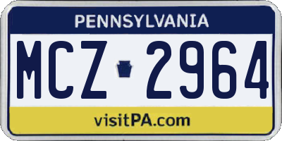 PA license plate MCZ2964