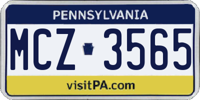 PA license plate MCZ3565