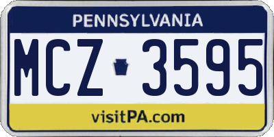 PA license plate MCZ3595