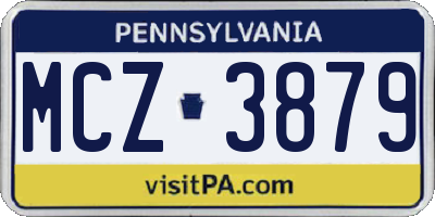 PA license plate MCZ3879