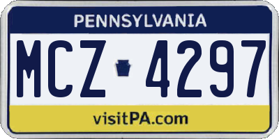 PA license plate MCZ4297