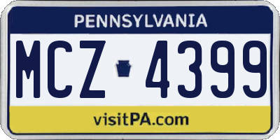 PA license plate MCZ4399