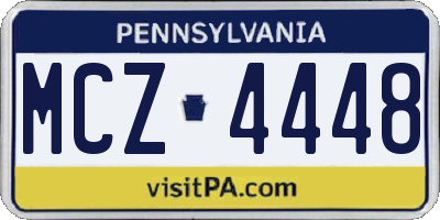 PA license plate MCZ4448