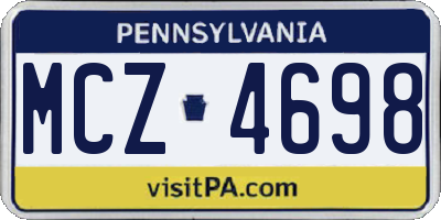 PA license plate MCZ4698