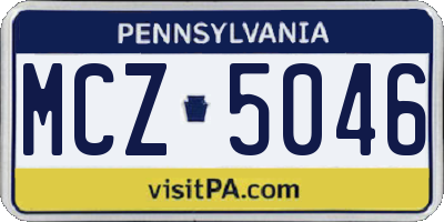 PA license plate MCZ5046