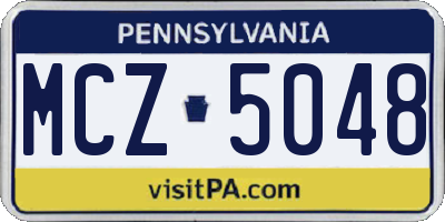PA license plate MCZ5048