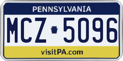 PA license plate MCZ5096