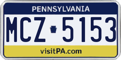 PA license plate MCZ5153