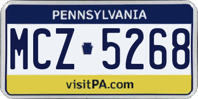 PA license plate MCZ5268