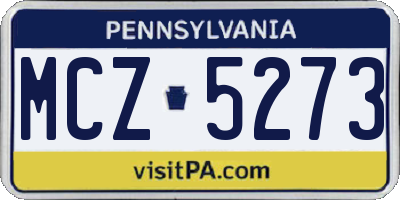 PA license plate MCZ5273