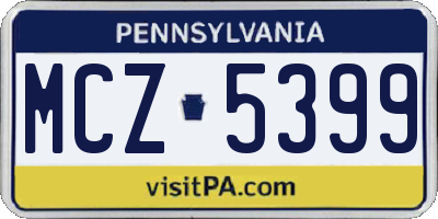 PA license plate MCZ5399