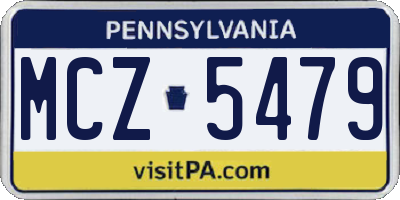 PA license plate MCZ5479