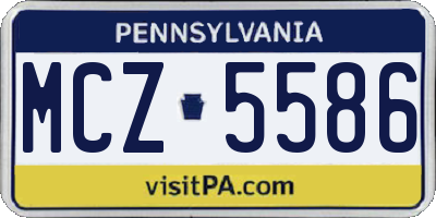 PA license plate MCZ5586