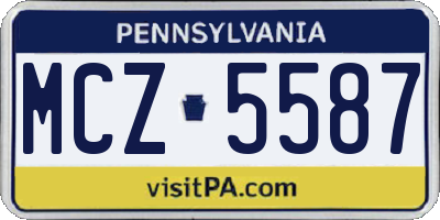 PA license plate MCZ5587