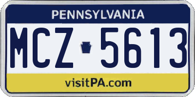 PA license plate MCZ5613
