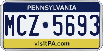 PA license plate MCZ5693