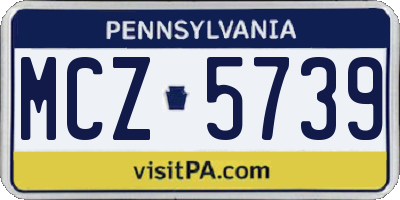 PA license plate MCZ5739