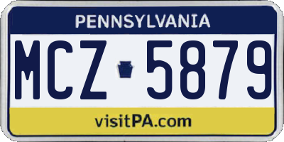 PA license plate MCZ5879