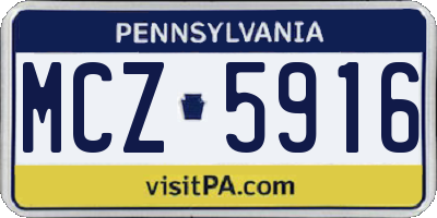 PA license plate MCZ5916