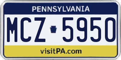 PA license plate MCZ5950