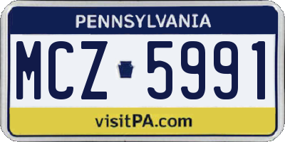 PA license plate MCZ5991
