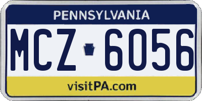 PA license plate MCZ6056