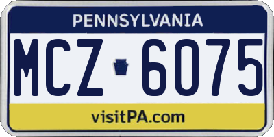 PA license plate MCZ6075
