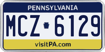 PA license plate MCZ6129