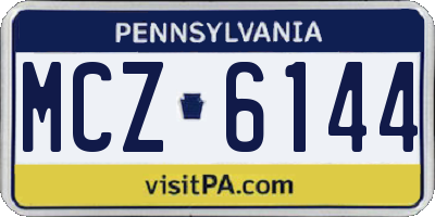 PA license plate MCZ6144
