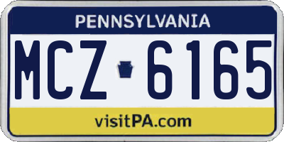 PA license plate MCZ6165