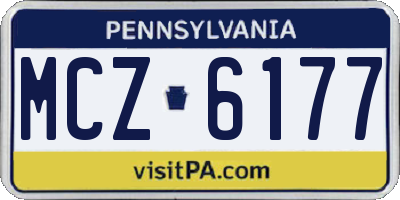 PA license plate MCZ6177