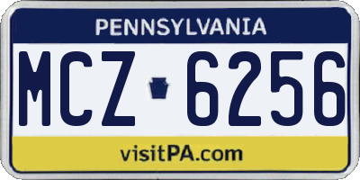 PA license plate MCZ6256
