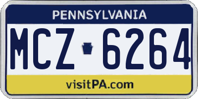 PA license plate MCZ6264