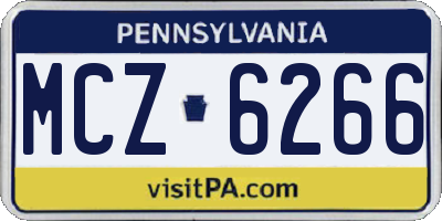 PA license plate MCZ6266