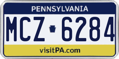 PA license plate MCZ6284