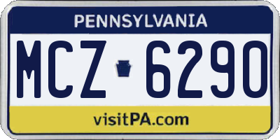 PA license plate MCZ6290