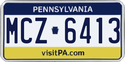 PA license plate MCZ6413