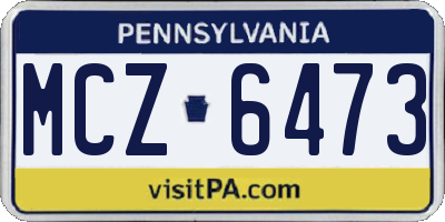 PA license plate MCZ6473