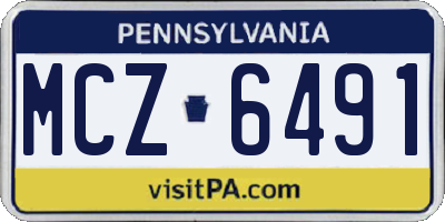 PA license plate MCZ6491