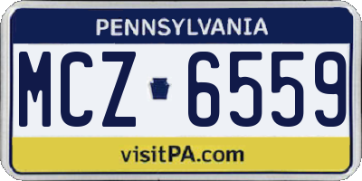 PA license plate MCZ6559