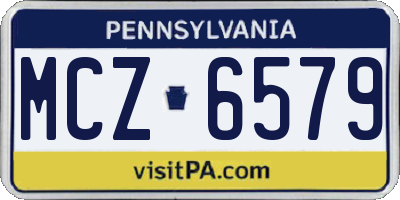 PA license plate MCZ6579