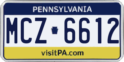 PA license plate MCZ6612
